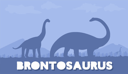brontosaurus against a blue sky background © americandigi