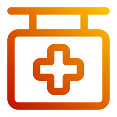 Obraz premium hospital sign gradient icon