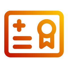 medical certificate gradient icon