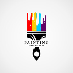 painting logo design vector illustration