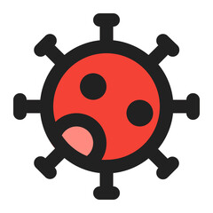 Obraz premium virus line color icon