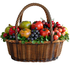 Fresh Produce in Wicker Basket