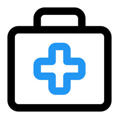 first aid kit line color icon