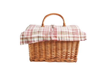 Wicker Picnic Basket with Cloth