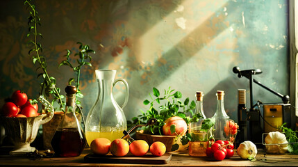 Sunlight and Olive Oil - A Still Life Kitchen Composition