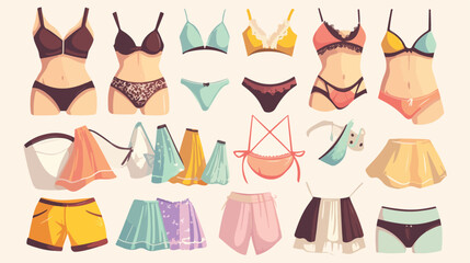 Collection of stylish womens lingerie and swimwear
