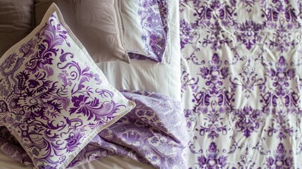 Adorn with purple and white patterns