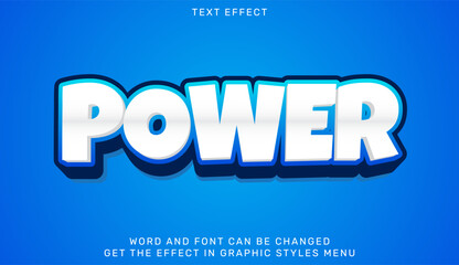 Power text effect template in 3d design