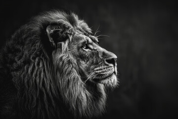 Fototapeta premium Portrait of a Lion in Black and White.
