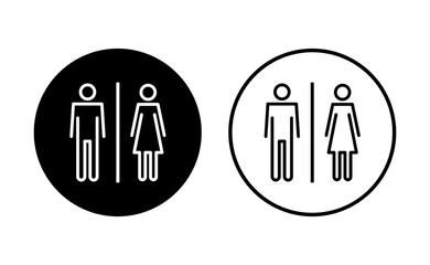 Toilet icon set. restrooms icon vector. bathroom sign. wc, lavatory