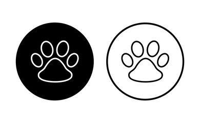 Paw icon set. paw print icon vector. dog or cat paw