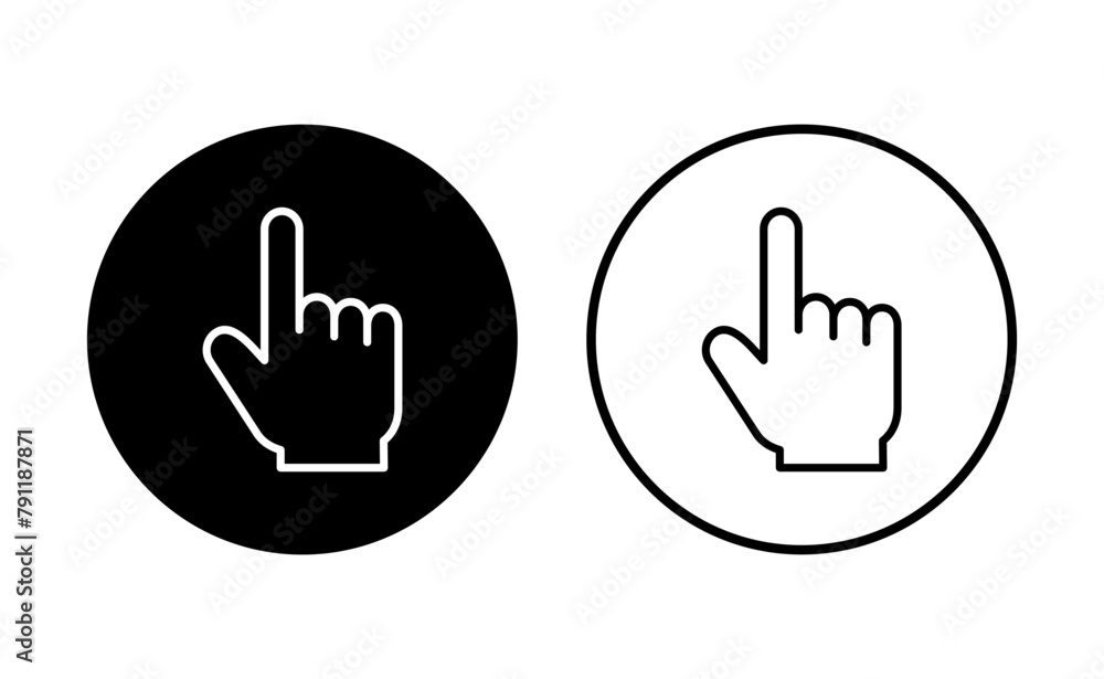 Poster hand click icon set. pointer icon vector. hand cursor icon vector