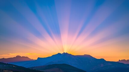 A picture of a sunrise over a mountain highlighting the natural variation in light spectra that can impact our circadian rhythms. .