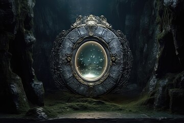 Ominous Portal: Create a scene with jewelry near a mystical portal.