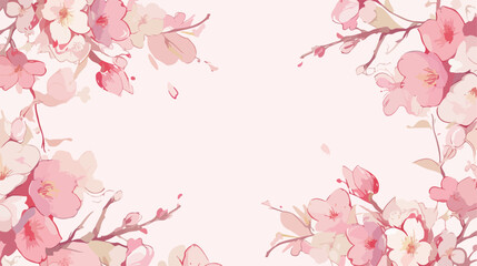 Colored background with floral frame consisted of b