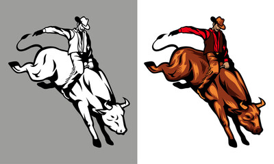 Bull rider. Rodeo. Cowboy. Texas sport. Mascot