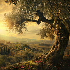 Olive trees - there is a worldwide shortage in olive products - obrazy, fototapety, plakaty