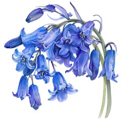 A watercolor painting of bluebells.