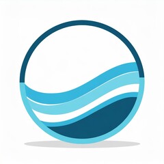 logo avec différents bleus aquarium, mer ou piscine, dessin ia - obrazy, fototapety, plakaty