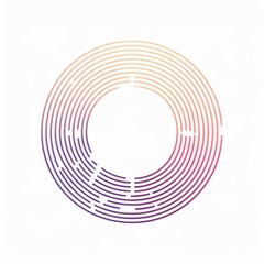 Fototapeta premium labyrinthe en rond rose et grise en dessin ia