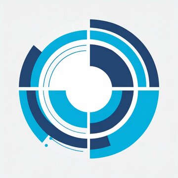 logo rond, lentille ou cible bleu en ia