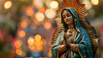 Statue of Saint Mary of Guadalupe in honor of the Mexican holiday of December 12.