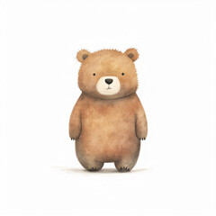 Fototapeta premium cute chubby brown teddy bear white background