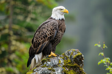 bald eagle on a rock