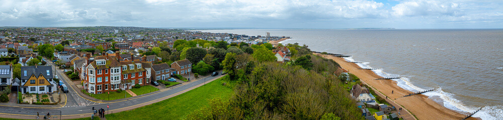 Fototapeta na wymiar Aerial view of Whitstable, a town on the north coast of Kent in Britain
