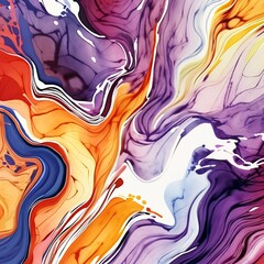 Closeup of abstract watercolor paint background texture with liquid fluid marbled paper texture banner texture. Generative AI (생성형 AI)