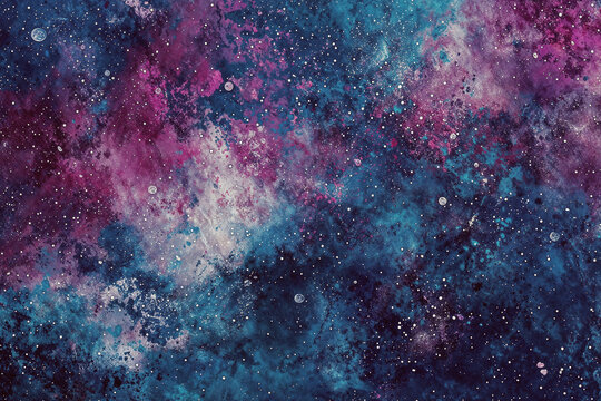 abstract painting background, blue purple and pink  galaxy texture pattern	