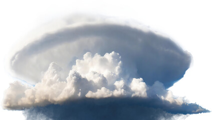 透明な背景に分離された積乱雲