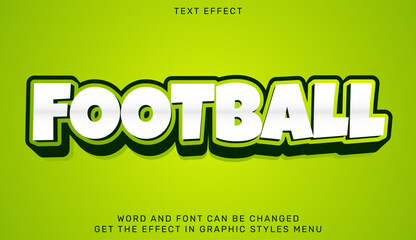 Football text effect template in 3d design