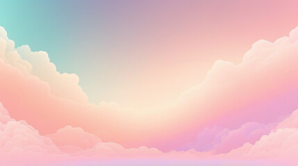 Pastel Dreams: Soft Gradient Cloudscape - obrazy, fototapety, plakaty