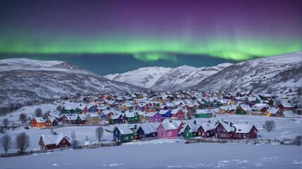 Aurora Dance: Winter Wonderland Night Sky