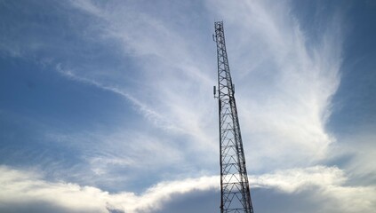 Telecommunication tower at the clear sky photo