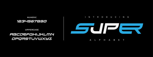 Super creative simple modern urban alphabet font. Digital abstract futuristic, logo, music, sport, minimal technology typography. Simple numeric vector illustration