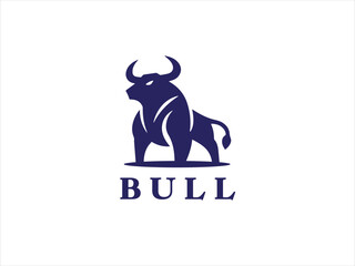 Bull logo design icon symbol vector template.