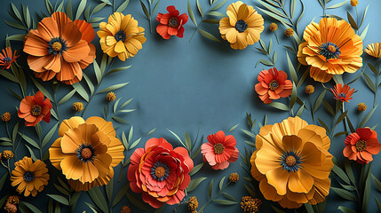 colorful flowers background, generative AI.