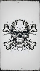 Fototapeta premium Sketch of a skull on a white background