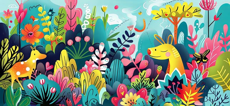 Whimsical Doodle Environment: A Playful World for Illustrations and Design