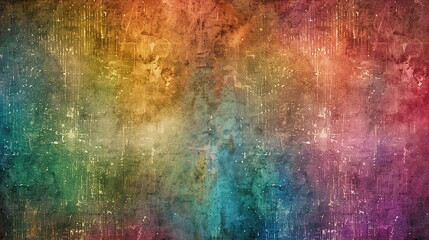 Whimsical background Grunge Texture Gradiand of RAINBOW glowing colors in antique page, for scrapbooking and junk journaling mixed media art