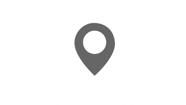 Gray map location pin symbol motion graphic 2d animation