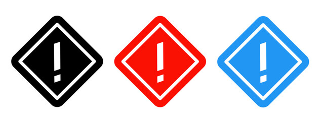 Caution sign icon illustration set with colorful. Stock vector. - obrazy, fototapety, plakaty
