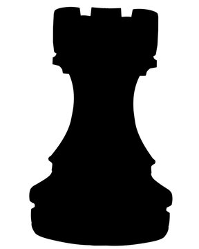 silhouette of a chess piece rook