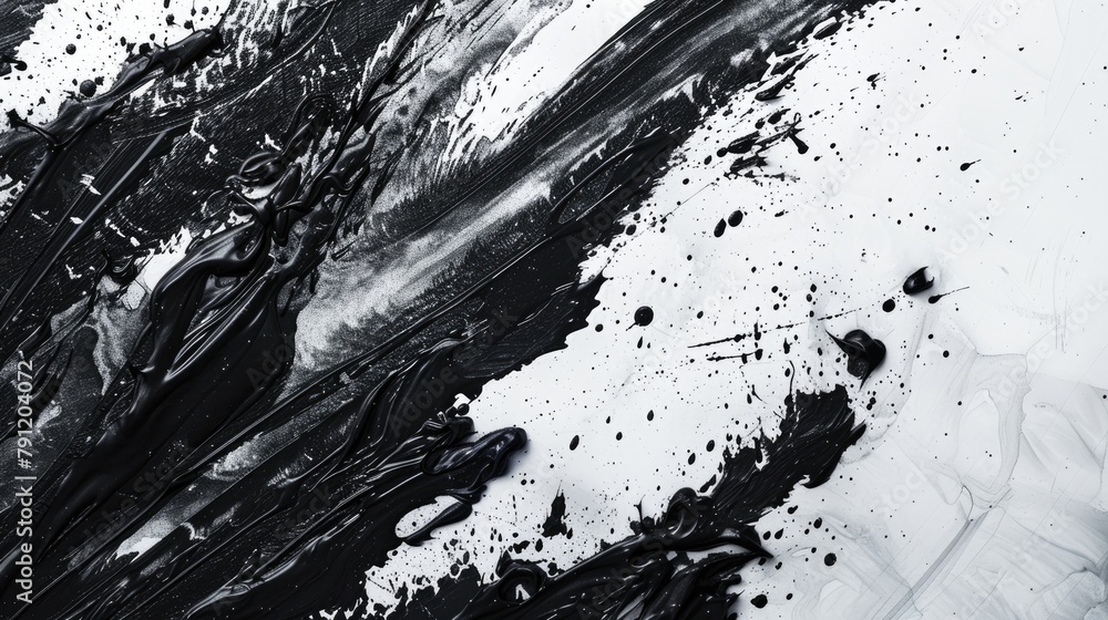 Poster ink background with marble effect and black paint stroke on a white surface suitable for web and gam