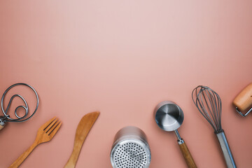 Cooking and baking background with copyspace.