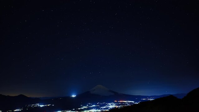 箱根から望む富士山と星空のタイムラプス。C4K,ProRES,422,HQ,10bit