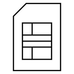Computer chip circuit board line icon for apps and websites