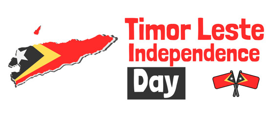 East Timor independence day with flag banner design